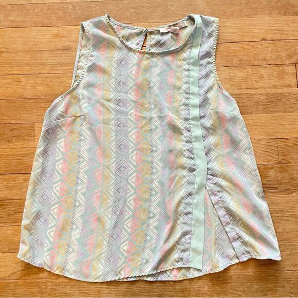 Forever 21 women's patterned blouse shirt top size medium M B14 - Picture 1 of 5